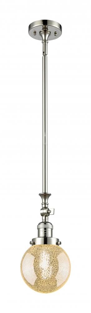 Beacon - 1 Light - 6 inch - Polished Nickel - Stem Hung - Adjustable Mini Pendant