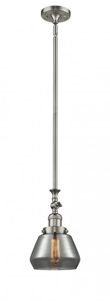 Fulton - 1 Light - 7 inch - Brushed Satin Nickel - Stem Hung - Adjustable Mini Pendant