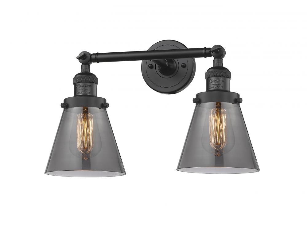 Cone - 2 Light - 16 inch - Matte Black - Adjustable Bath Vanity Light