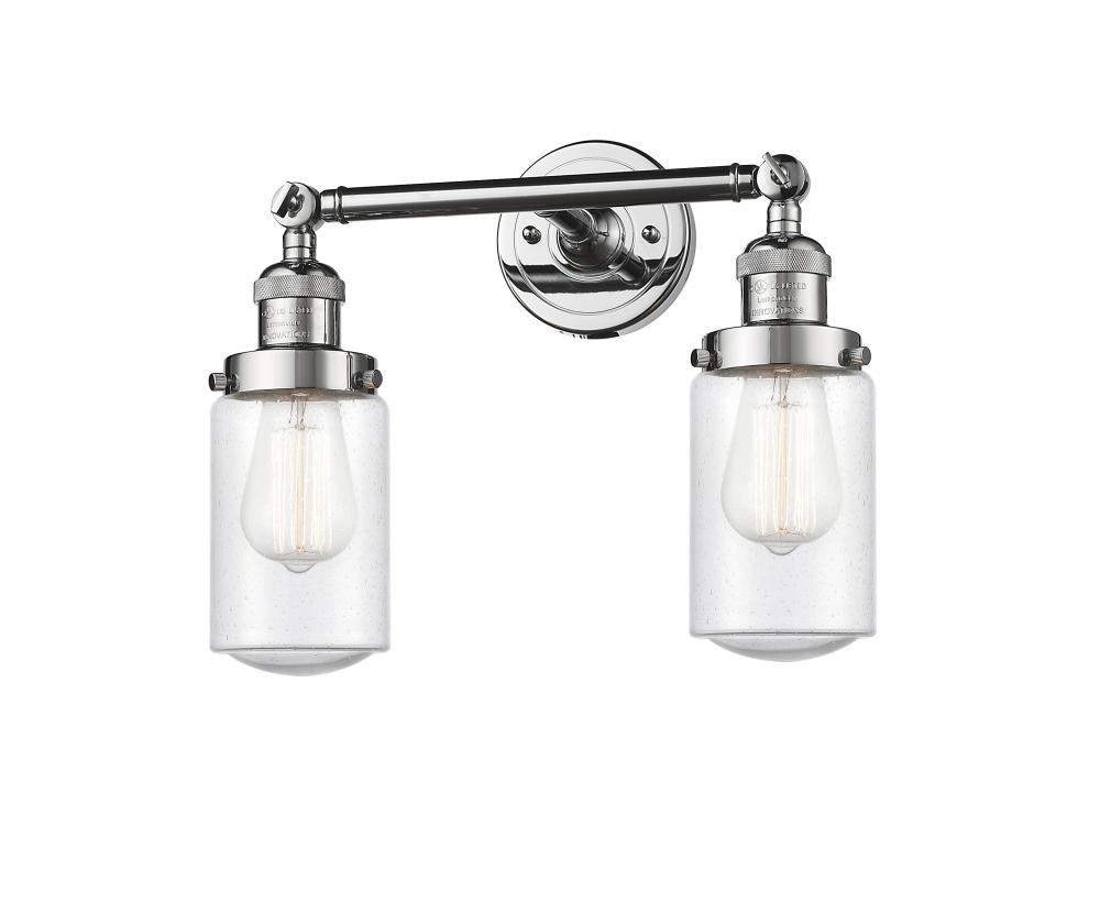 Dover - 2 Light - 14 inch - Polished Chrome - Adjustable Bath Vanity Light