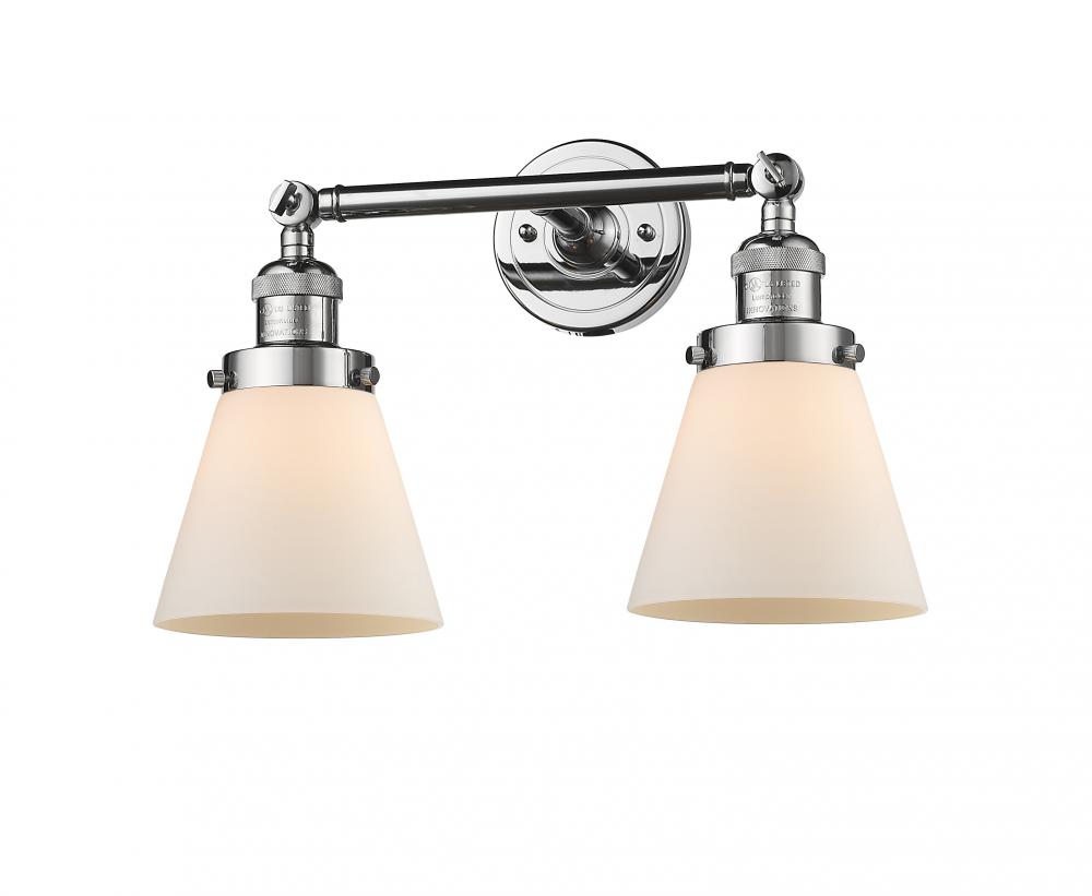 Cone - 2 Light - 16 inch - Polished Chrome - Adjustable Bath Vanity Light