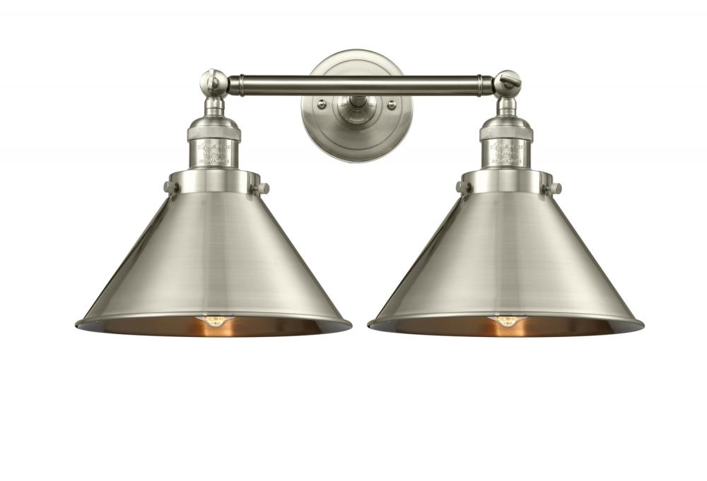Briarcliff - 2 Light - 19 inch - Brushed Satin Nickel - Adjustable Bath Vanity Light
