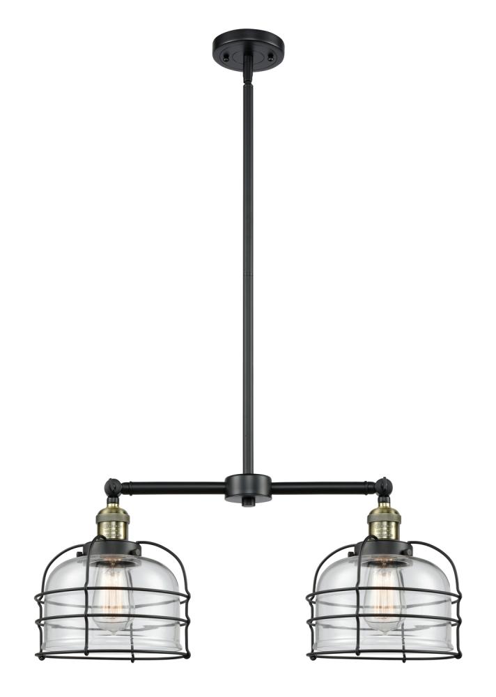 Bell Cage - 2 Light - 24 inch - Black Antique Brass - Stem Hung - Adjustable Island Light