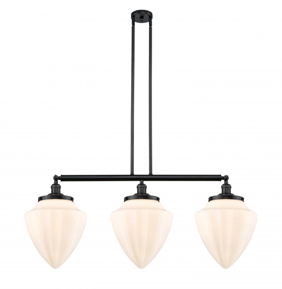 Bullet - 3 Light - 40 inch - Matte Black - Stem Hung - Adjustable Island Light