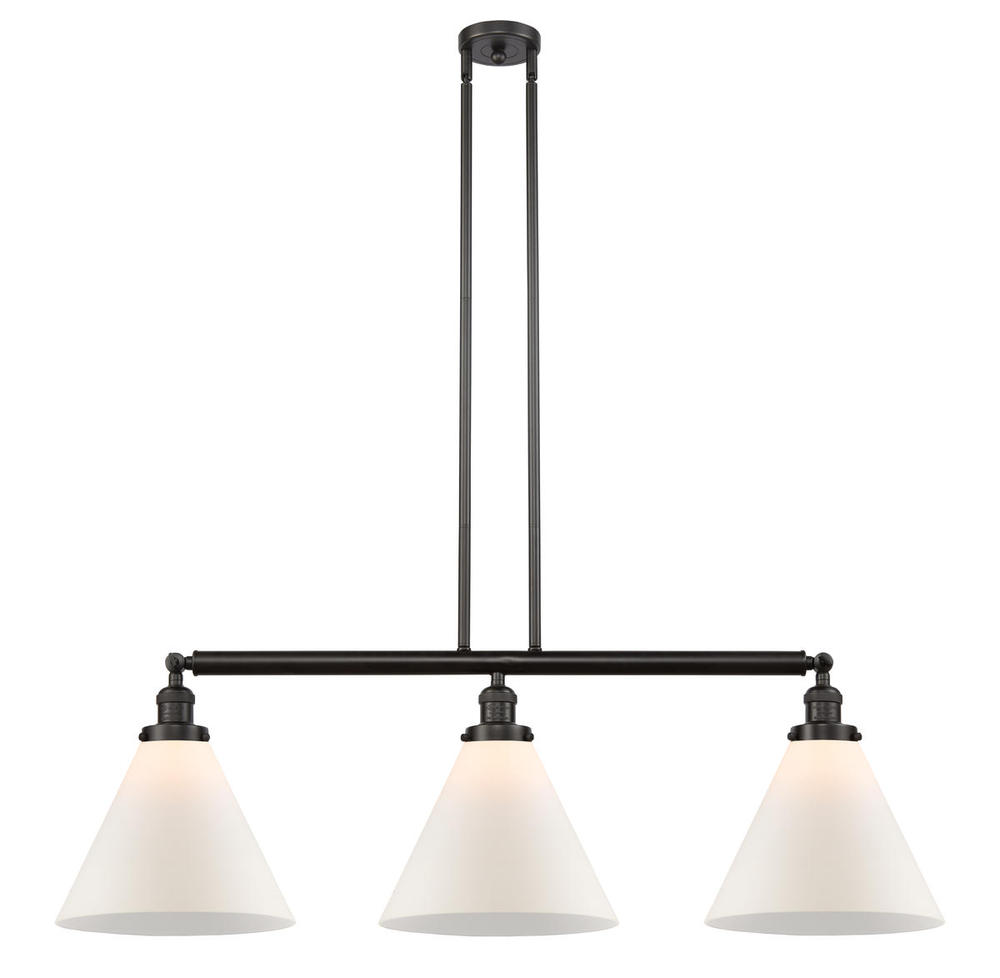 Cone - 3 Light - 44 inch - Oil Rubbed Bronze - Stem Hung - Adjustable Island Light