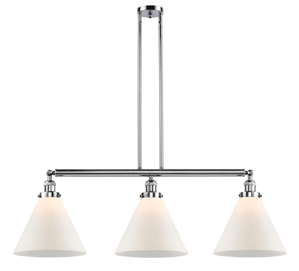 Cone - 3 Light - 44 inch - Polished Chrome - Stem Hung - Adjustable Island Light