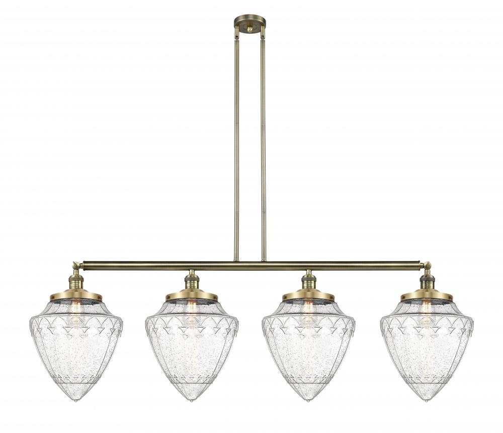 Bullet - 4 Light - 50 inch - Antique Brass - Stem Hung - Adjustable Island Light