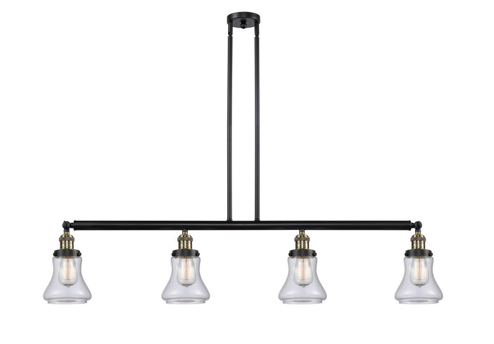 Bellmont - 4 Light - 51 inch - Black Antique Brass - Stem Hung - Adjustable Island Light