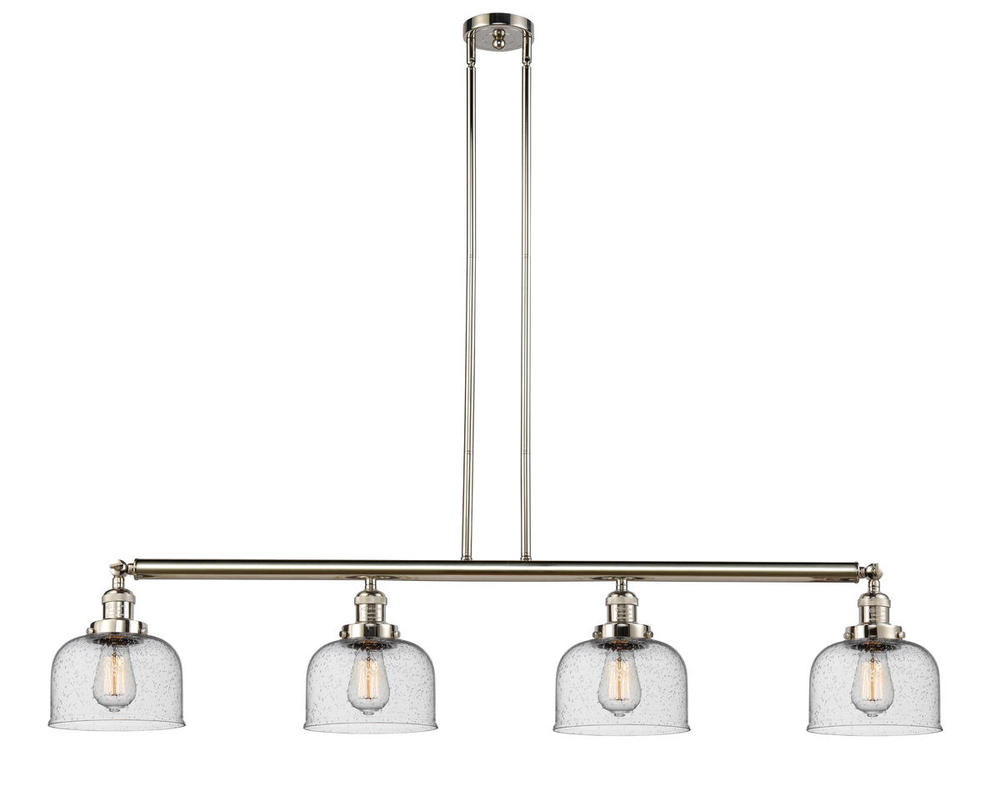 Bell - 4 Light - 53 inch - Polished Nickel - Stem Hung - Adjustable Island Light