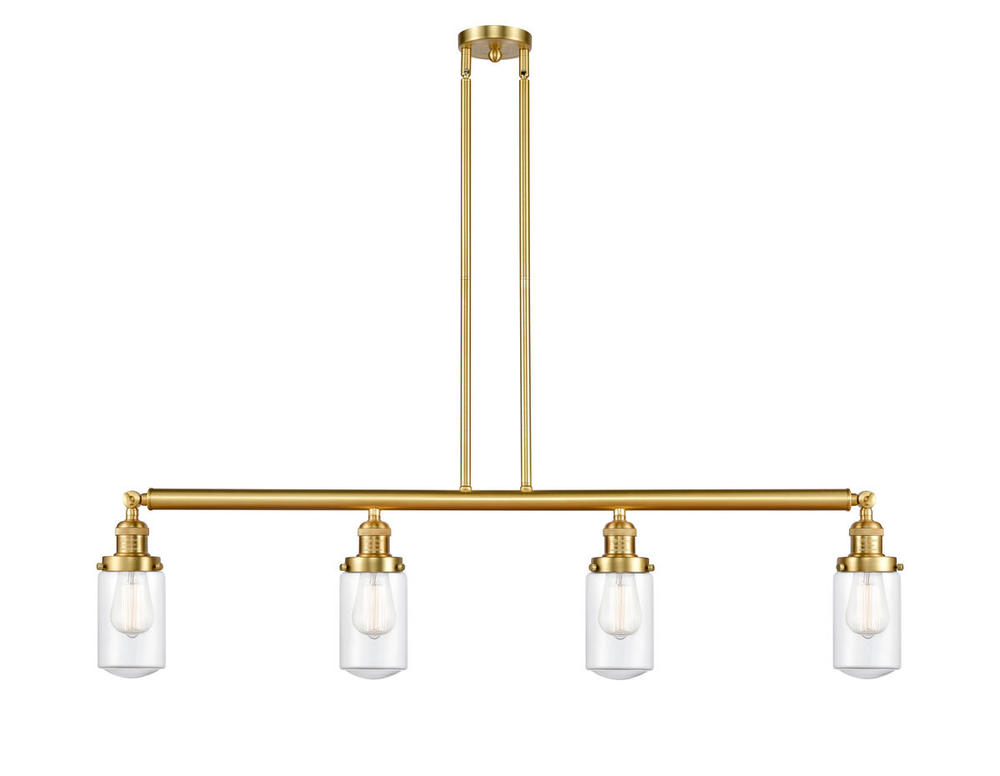 Dover - 4 Light - 49 inch - Satin Gold - Stem Hung - Adjustable Island Light