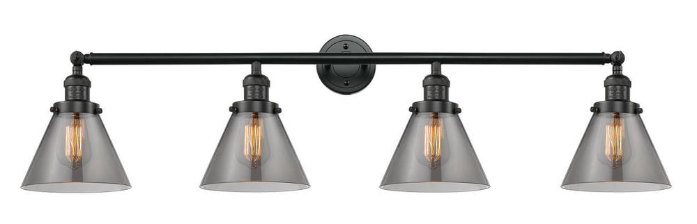 Cone - 4 Light - 44 inch - Matte Black - Adjustable Bath Vanity Light