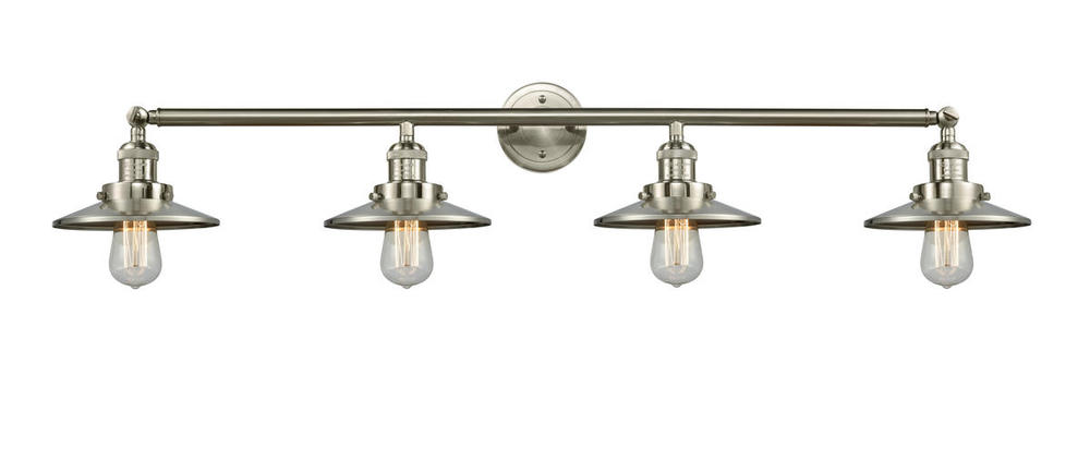 Railroad - 4 Light - 44 inch - Brushed Satin Nickel - Adjustable Bath Vanity Light