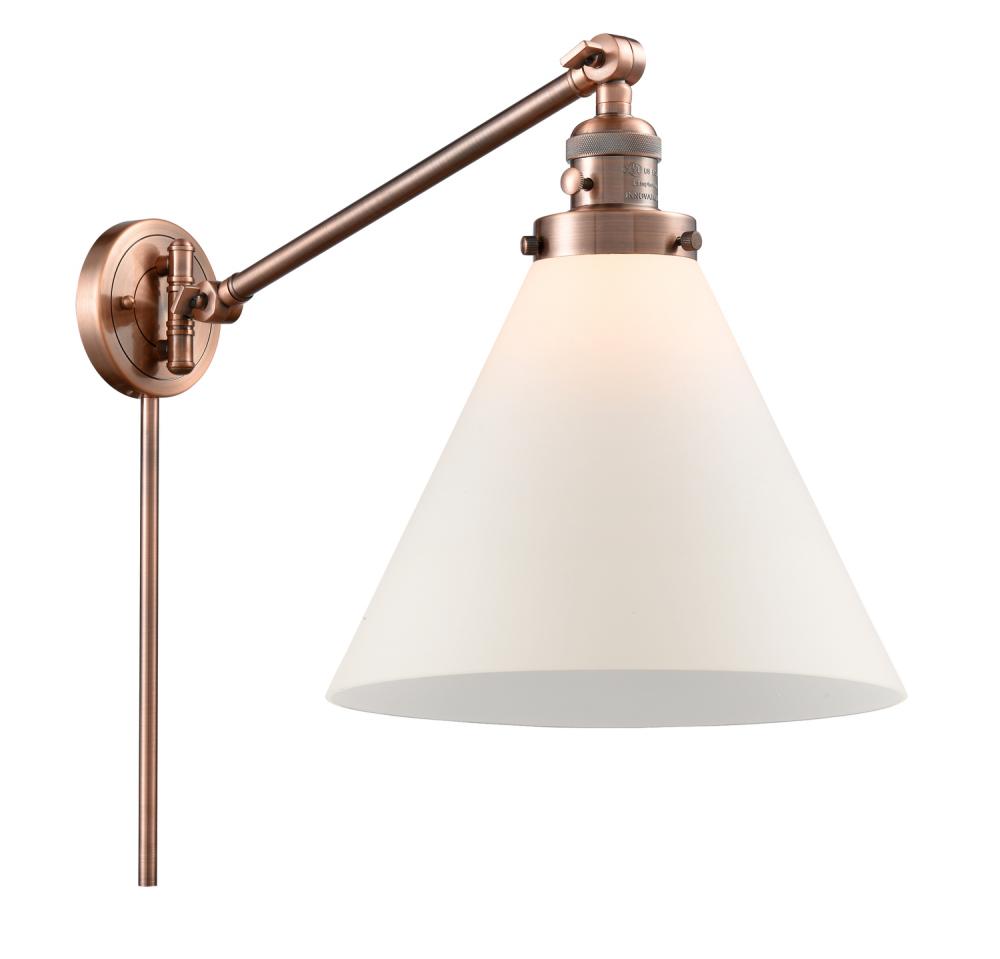 Cone - 1 Light - 12 inch - Antique Copper -Adjustable Swing Arm