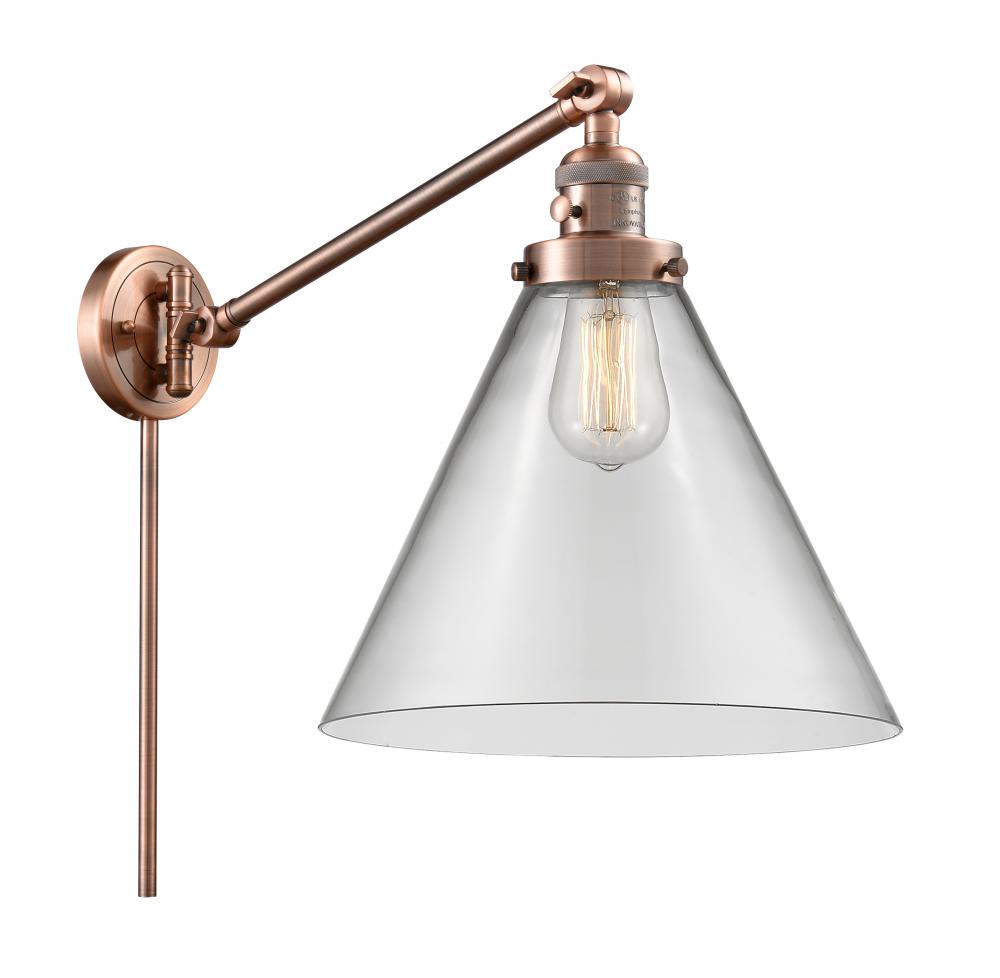 Cone - 1 Light - 12 inch - Antique Copper -Adjustable Swing Arm