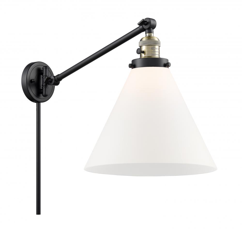 Cone - 1 Light - 12 inch - Black Antique Brass -Adjustable Swing Arm