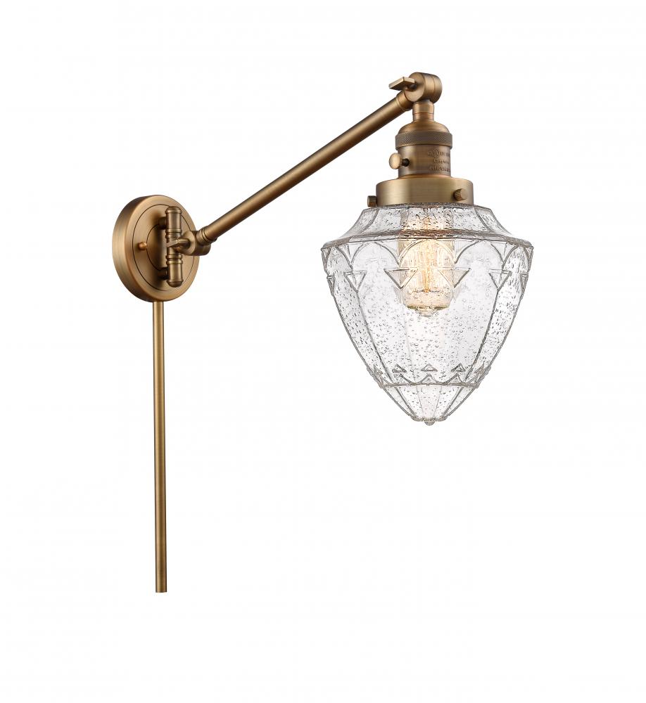 Bullet - 1 Light - 7 inch - Brushed Brass -Adjustable Swing Arm
