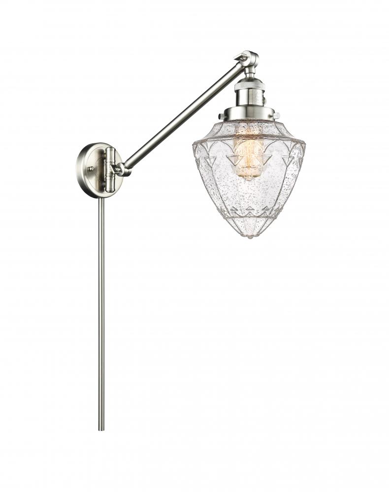 Bullet - 1 Light - 7 inch - Brushed Satin Nickel -Adjustable Swing Arm