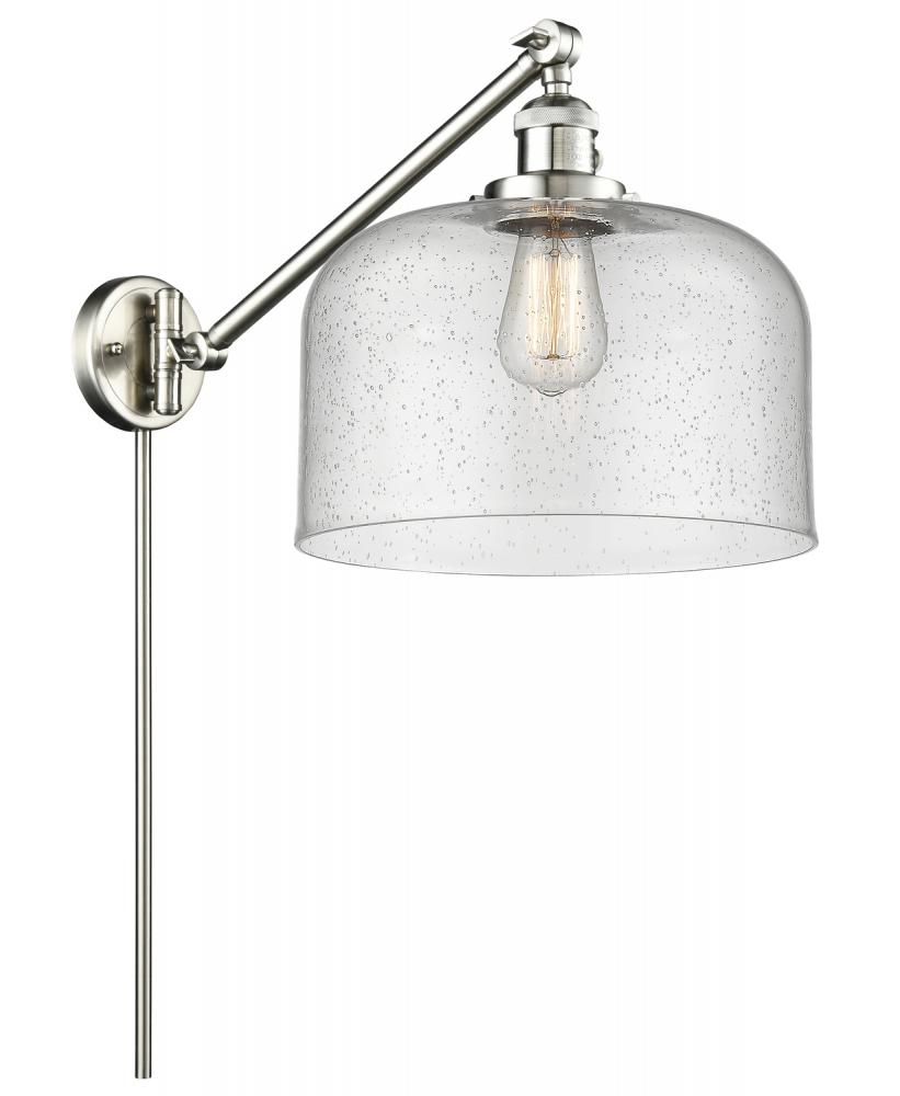 Bell - 1 Light - 12 inch - Brushed Satin Nickel -Adjustable Swing Arm