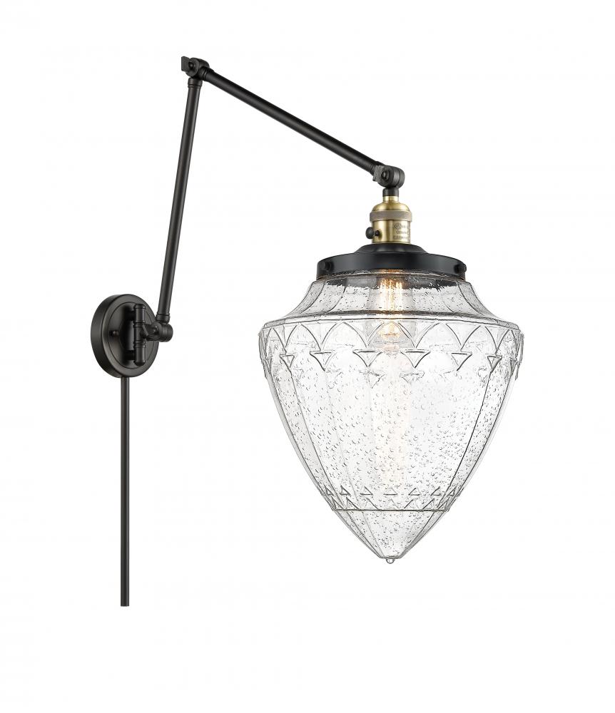 Bullet - 1 Light - 12 inch - Black Antique Brass -Adjustable Swing Arm