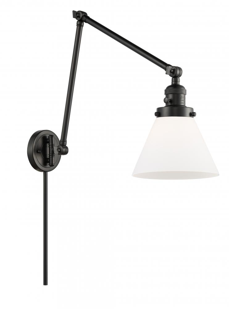 Cone - 1 Light - 8 inch - Matte Black -Adjustable Swing Arm