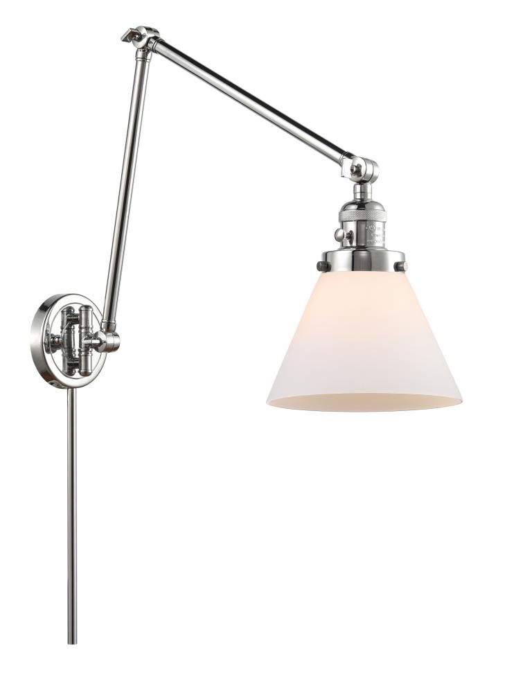 Cone - 1 Light - 8 inch - Polished Chrome -Adjustable Swing Arm