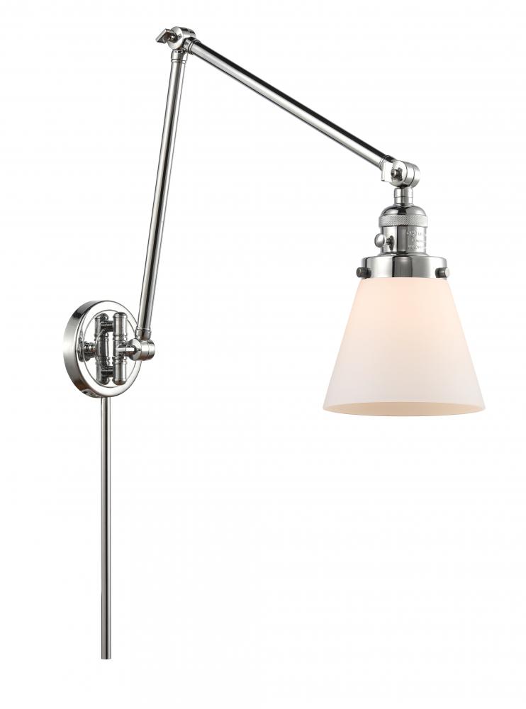 Cone - 1 Light - 8 inch - Polished Chrome -Adjustable Swing Arm