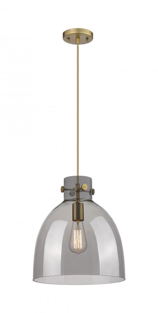 Newton Bell - 1 Light - 12 inch - Brushed Brass - Cord hung - Pendant