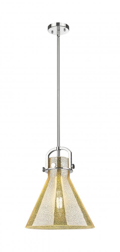 Newton Cone - 1 Light - 12 inch - Polished Nickel - Mini Pendant