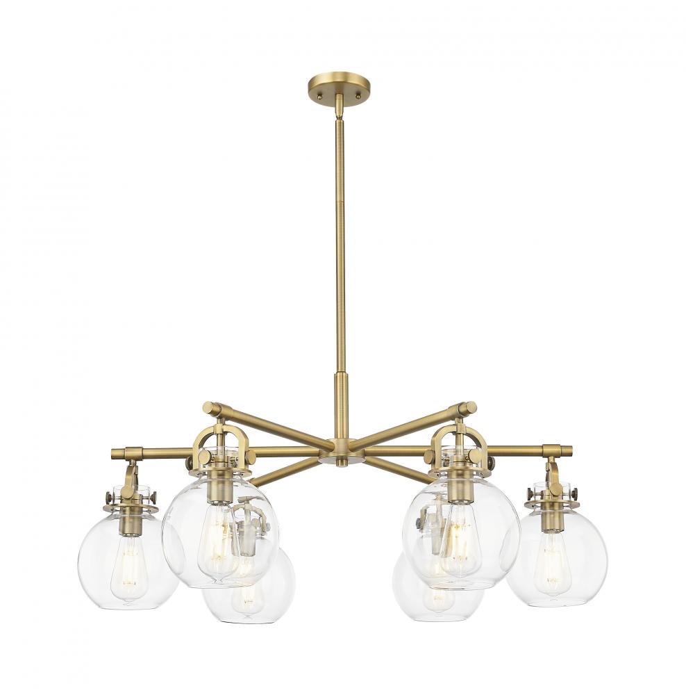 Newton Sphere - 6 Light - 26 inch - Champagne Bronze - Chandelier