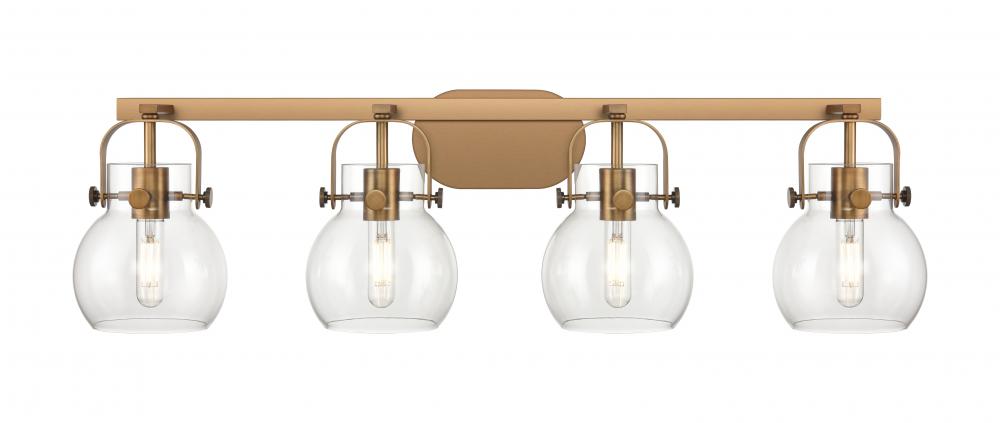 Pilaster II Sphere - 4 Light - 37 inch - Brushed Brass - Bath Vanity Light