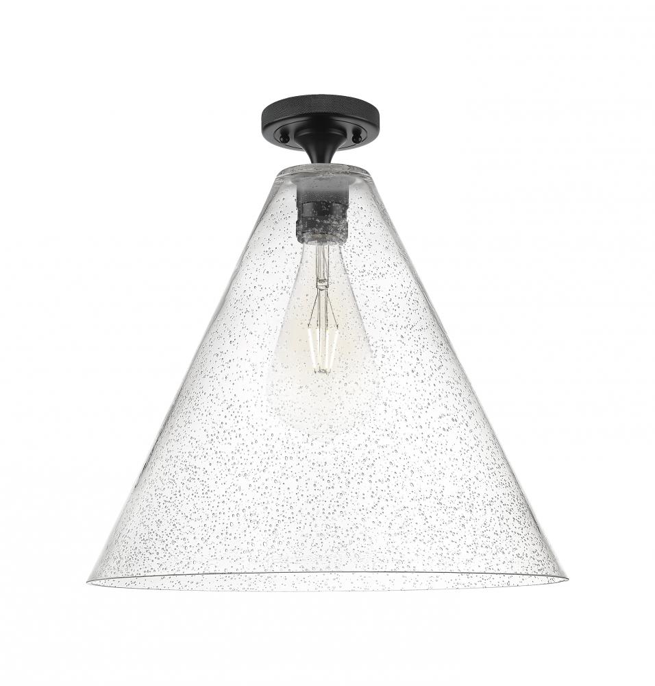 Crown Point - 1 Light - 16 inch - Matte Black - Flush Mount