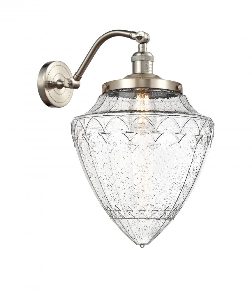 Bullet - 1 Light - 12 inch - Brushed Satin Nickel - Adjustable Sconce