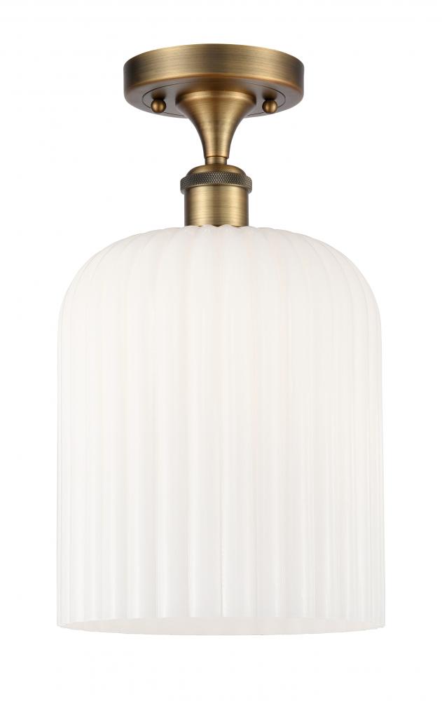 Bridal Veil - 1 Light - 5 inch - Brushed Brass - Semi-Flush Mount