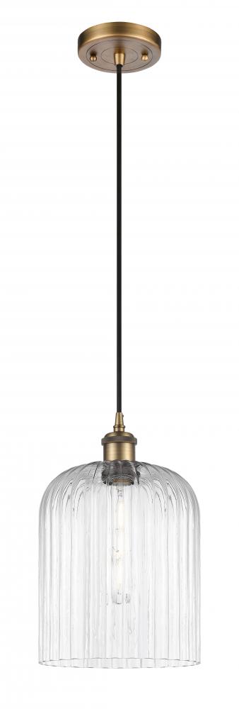 Bridal Veil - 1 Light - 5 inch - Brushed Brass - Cord hung - Mini Pendant