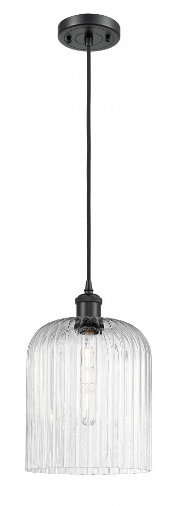 Bridal Veil - 1 Light - 5 inch - Matte Black - Cord hung - Mini Pendant