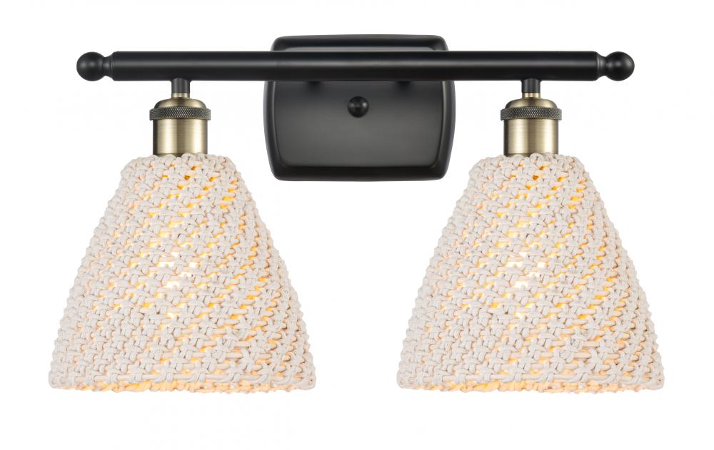 Bristol Natural - 2 Light - 18 inch - Black Antique Brass - Bath Vanity Light
