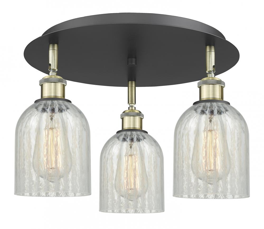 Caledonia - 3 Light - 17 inch - Black Antique Brass - Flush Mount
