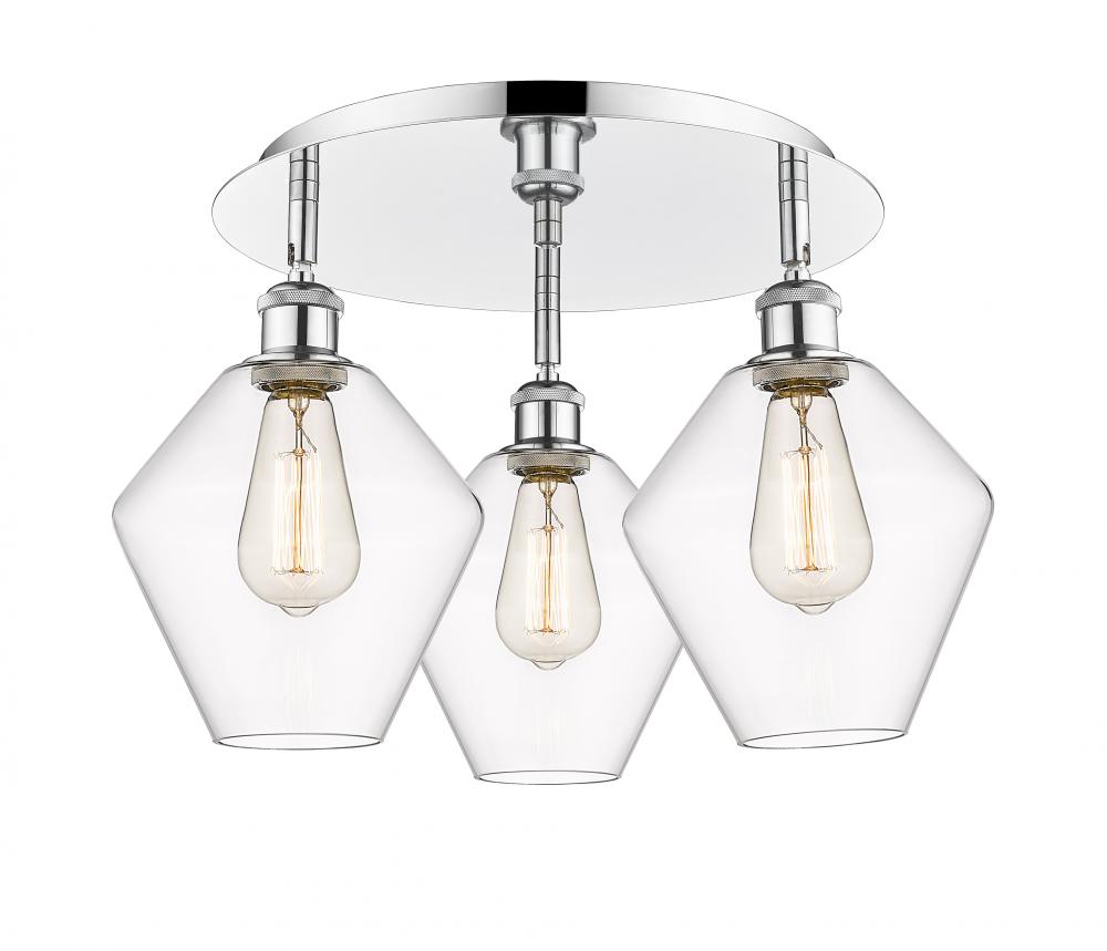 Cindyrella - 3 Light - 20 inch - Polished Chrome - Flush Mount