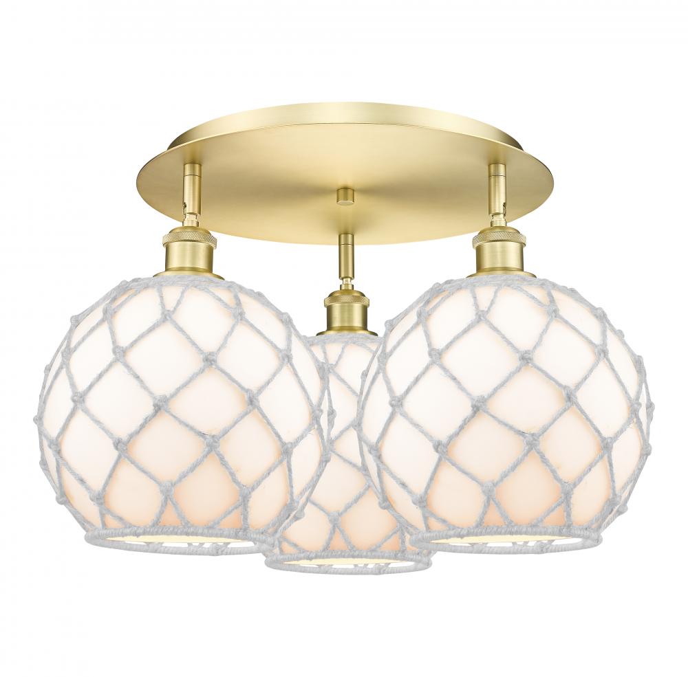 Farmhouse Rope - 3 Light - 22 inch - Satin Gold - Flush Mount