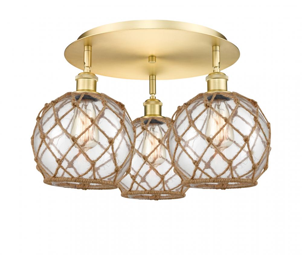 Farmhouse Rope - 3 Light - 20 inch - Satin Gold - Flush Mount
