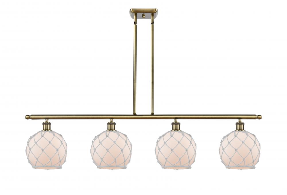 Farmhouse Rope - 4 Light - 48 inch - Antique Brass - Stem Hung - Island Light