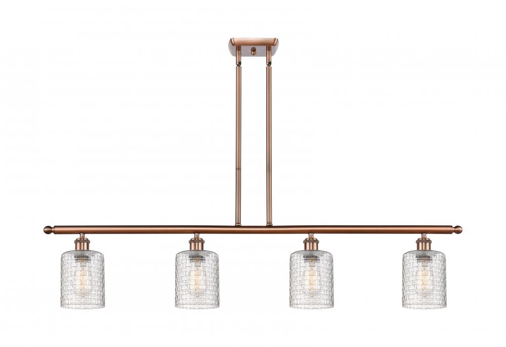 Cobbleskill - 4 Light - 48 inch - Antique Copper - Cord hung - Island Light