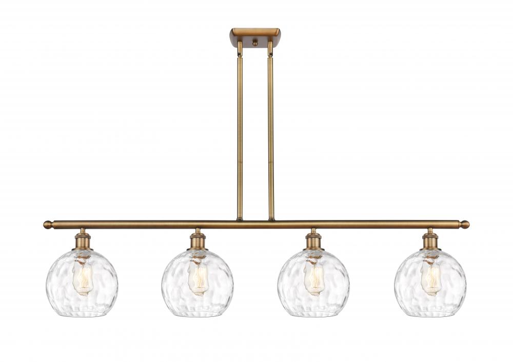 Athens Water Glass - 4 Light - 48 inch - Brushed Brass - Cord hung - Island Light