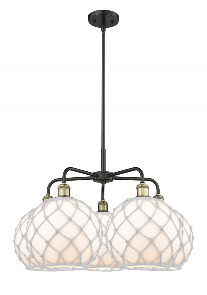 Farmhouse Rope - 5 Light - 29 inch - Black Antique Brass - Stem hung - Chandelier