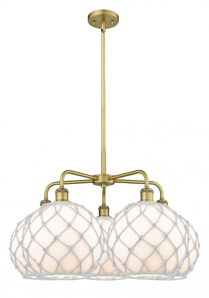 Farmhouse Rope - 5 Light - 29 inch - Brushed Brass - Stem hung - Chandelier