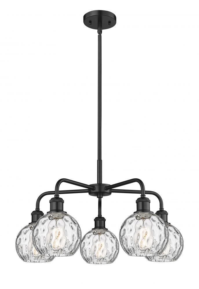 Athens Water Glass - 5 Light - 24 inch - Matte Black - Chandelier
