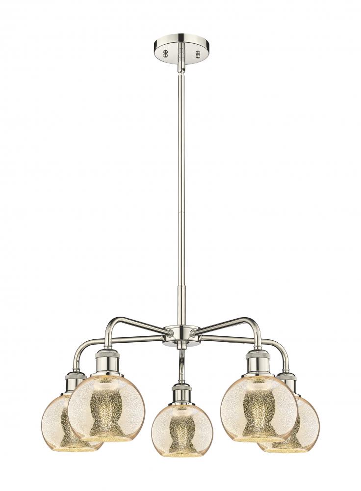Athens - 5 Light - 24 inch - Polished Nickel - Chandelier