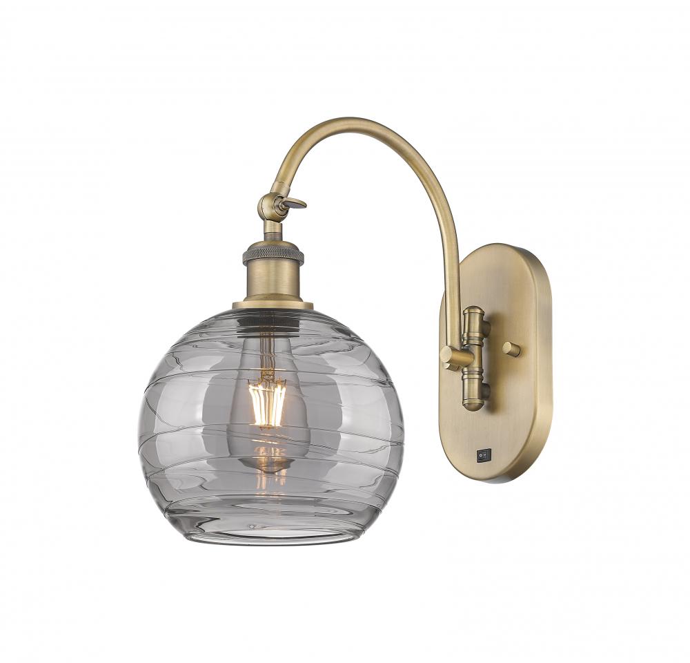 Athens Deco Swirl - 1 Light - 8 inch - Brushed Brass - Adjustable Swing Arm
