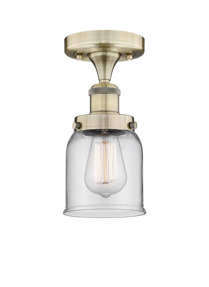 Bell - 1 Light - 5 inch - Antique Brass - Semi-Flush Mount