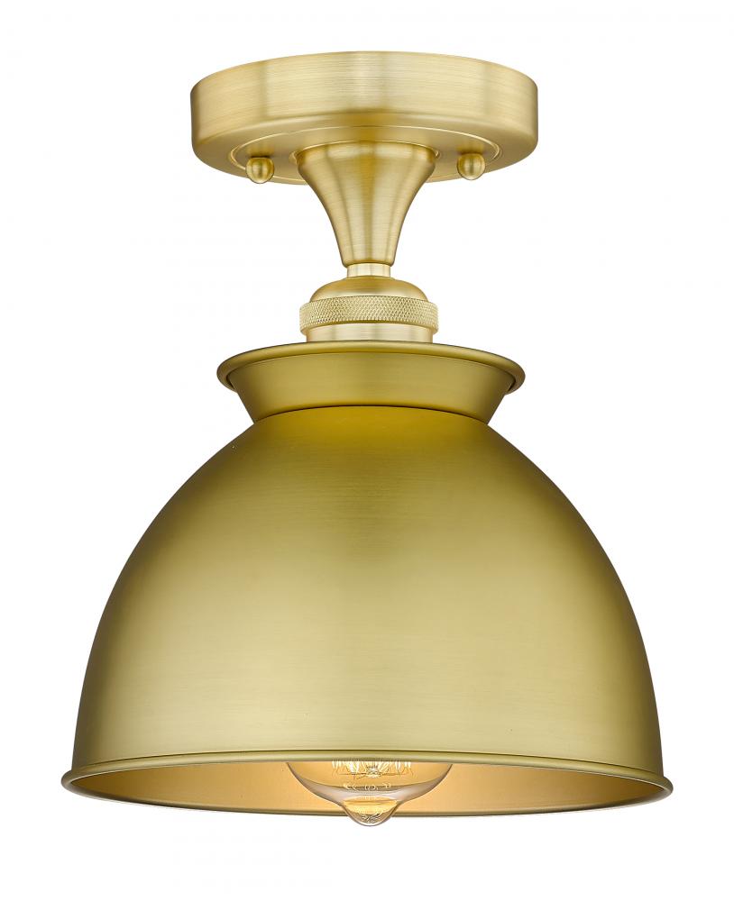 Adirondack - 1 Light - 8 inch - Satin Gold - Semi-Flush Mount
